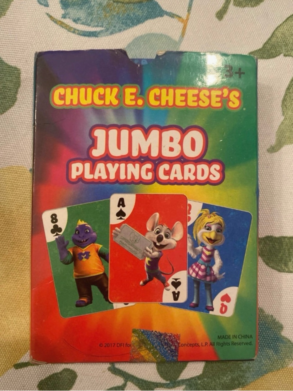 Chuck E. Cheese's Jumbo Playing Cards - Rainbow Panels